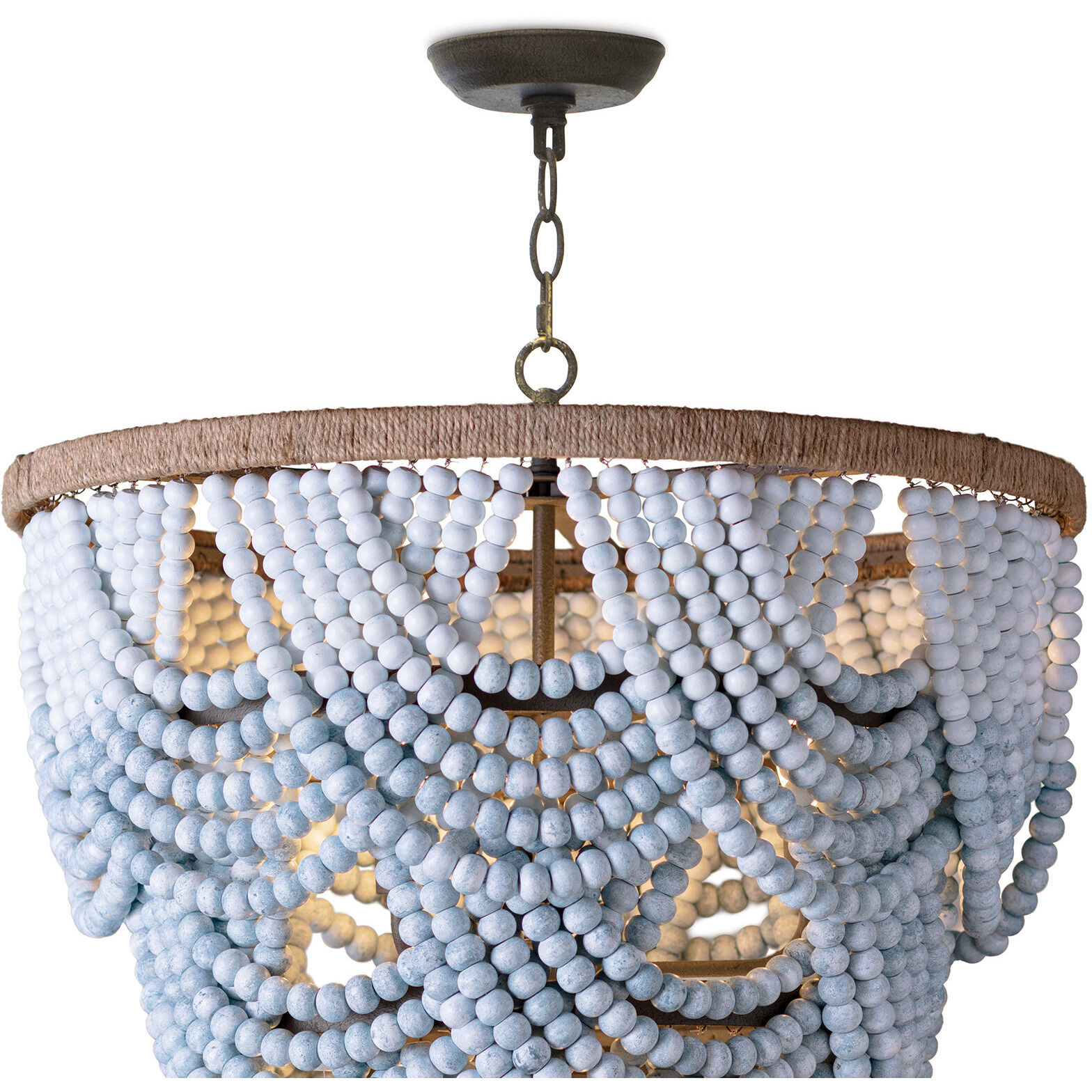 Ombre 6 Light 24 inch Blue Chandelier Ceiling Light
