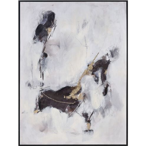 Tempest I Off White with Black Framed Wall Art
