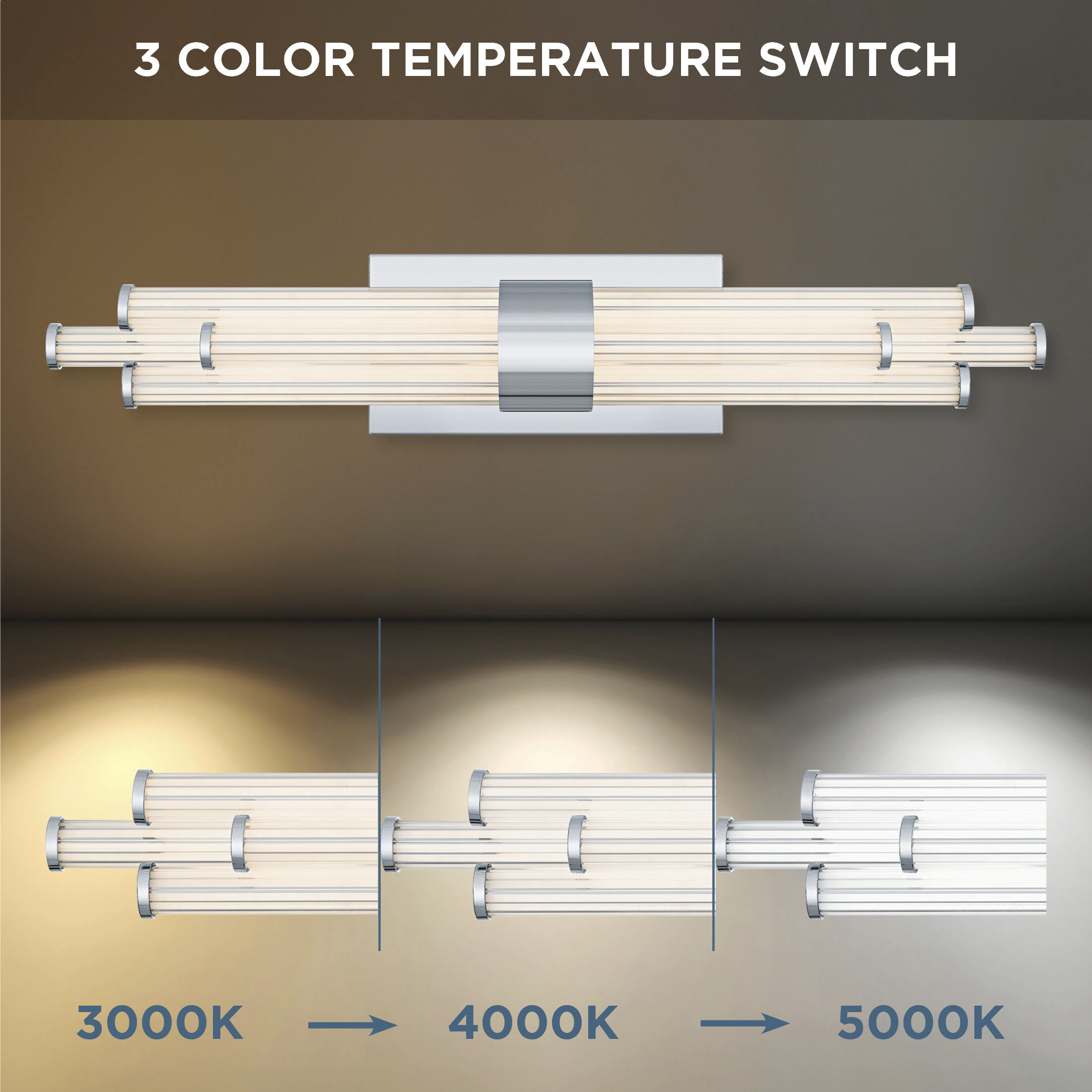Talbott LED 24 inch Polished Chrome Bath Light Wall Light, Medium