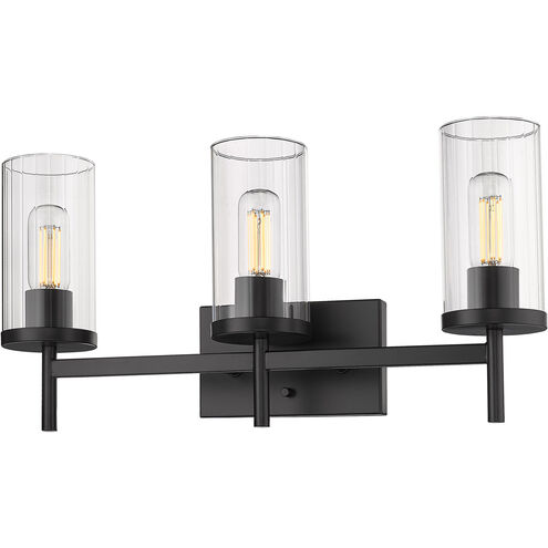 Winslett 3 Light 23 inch Matte Black Bath Vanity Wall Light