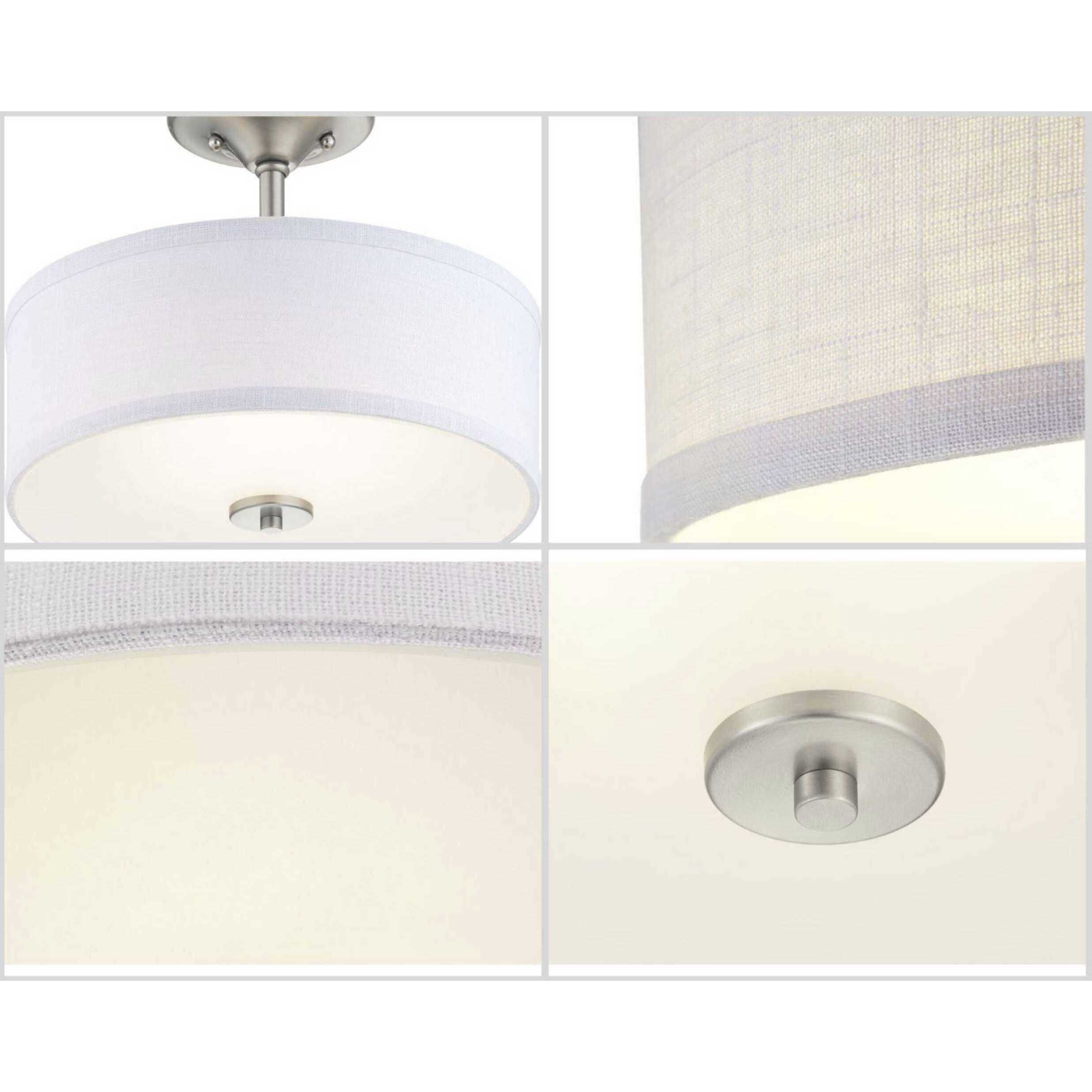 Inspire LED LED 13 inch Brushed Nickel Semi-Flush Mount Ceiling Light, Progress LED