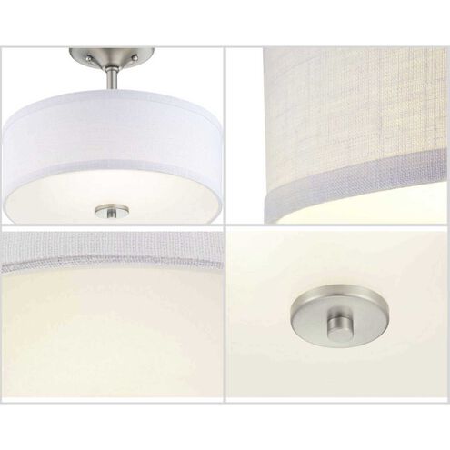 Inspire LED LED 13 inch Brushed Nickel Semi-Flush Mount Ceiling Light, Progress LED