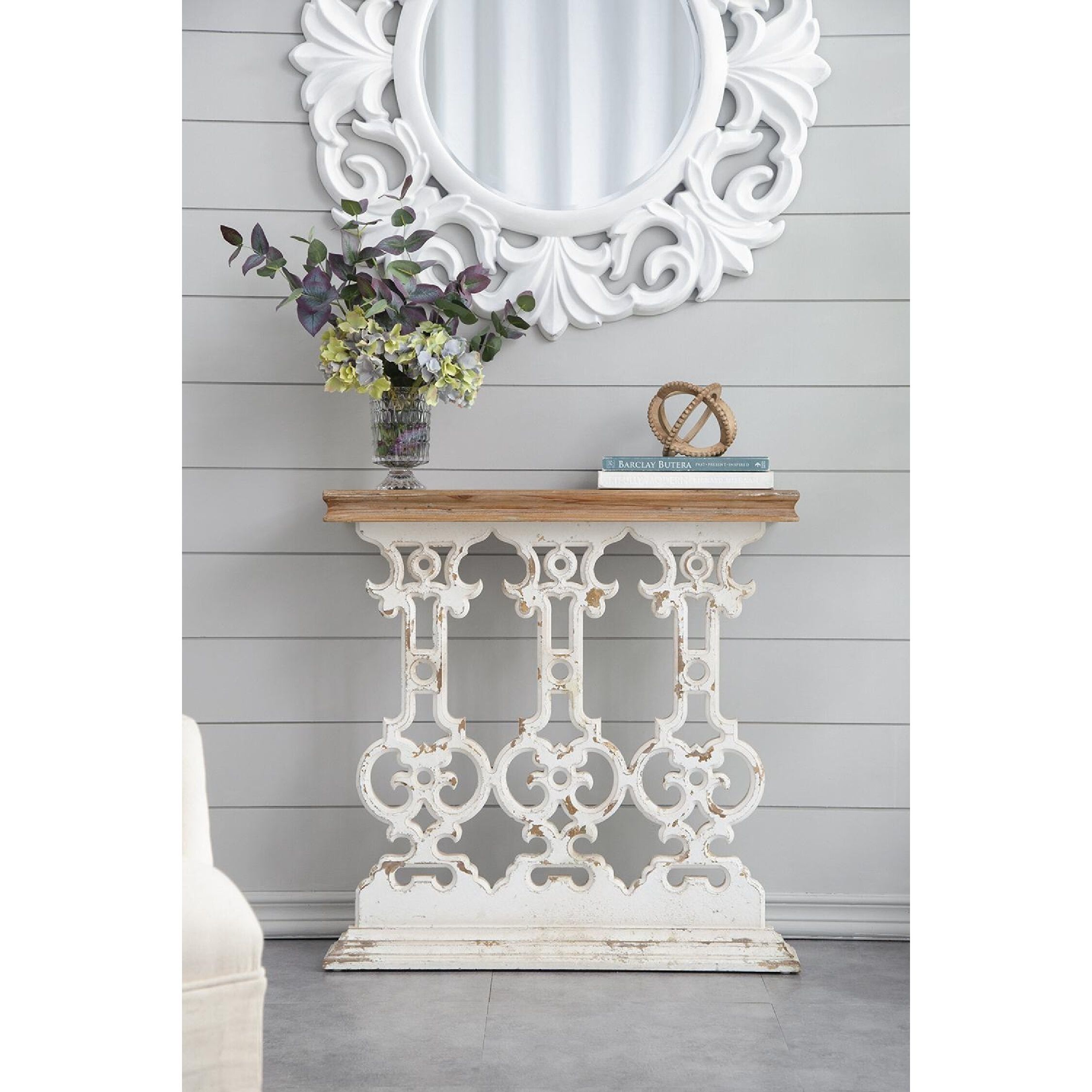 Classic 31.9 X 11.8 inch Natural/White Console Table