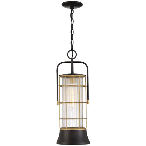 Rivamar 1 Light 8 inch Gold and Black Outdoor Pendant