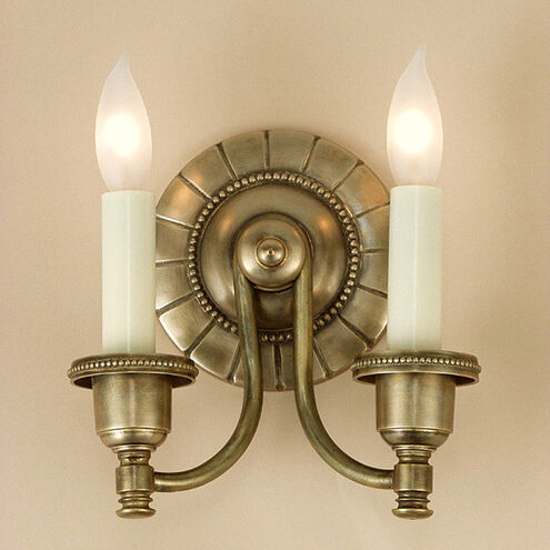 Traditional Brass 2 Light 8 inch Oil Rubbed Bronze Wall Sconce Wall Light