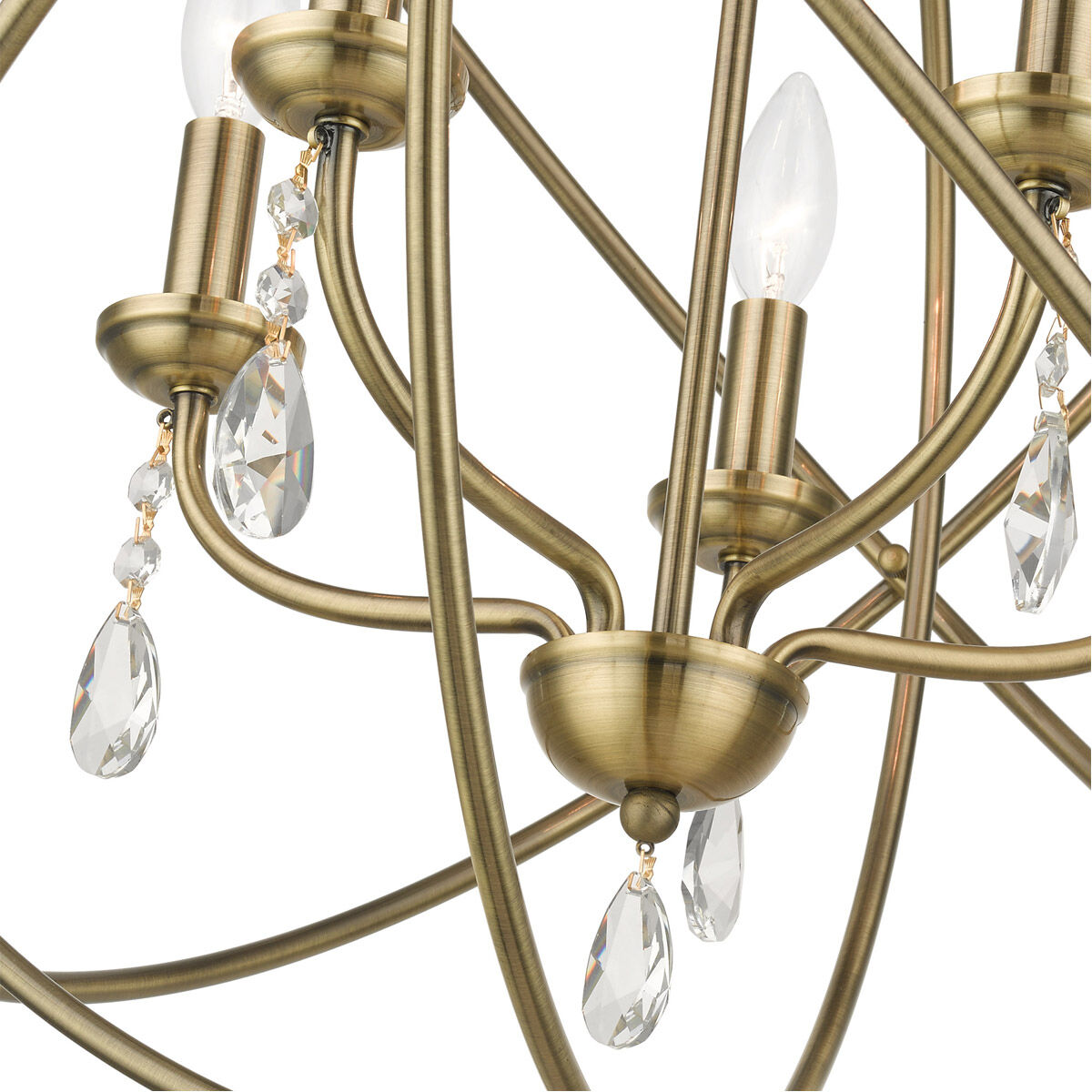 Livex 40905 01 Aria 5 Light 24 inch Antique Brass Chandelier Ceiling Light