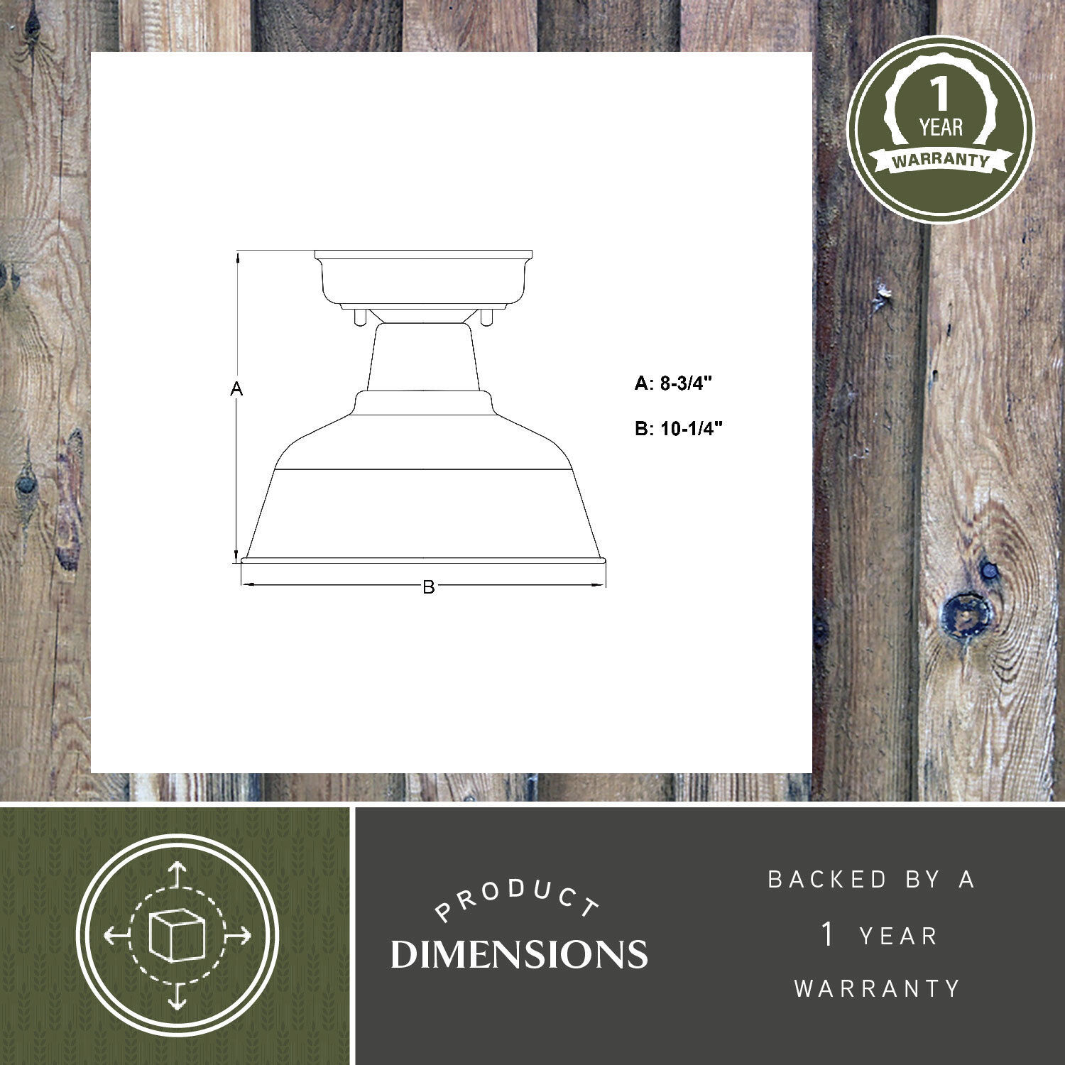 Cody 1 Light 10.25 inch Oil Rubbed Bronze and Light Gold Outdoor Flush Mount