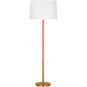 kate spade new york Monroe 61.88 inch 9.00 watt Burnished Brass with Coral Floor Lamp Portable Light in Burnished Brass / Coral