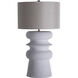 Claudius 39.25 inch Plaster White and Smokey Gray Linen Table Lamp Portable Light