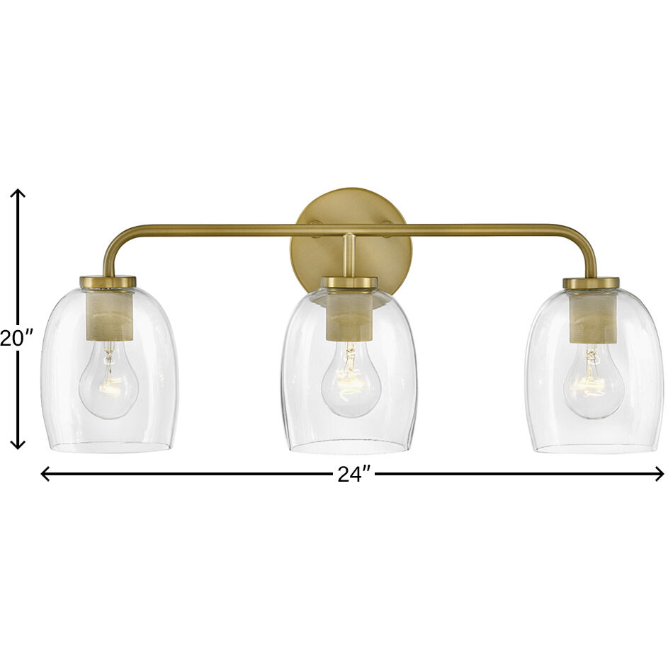 Percy LED 24 inch Lacquered Brass Bath Light Wall Light