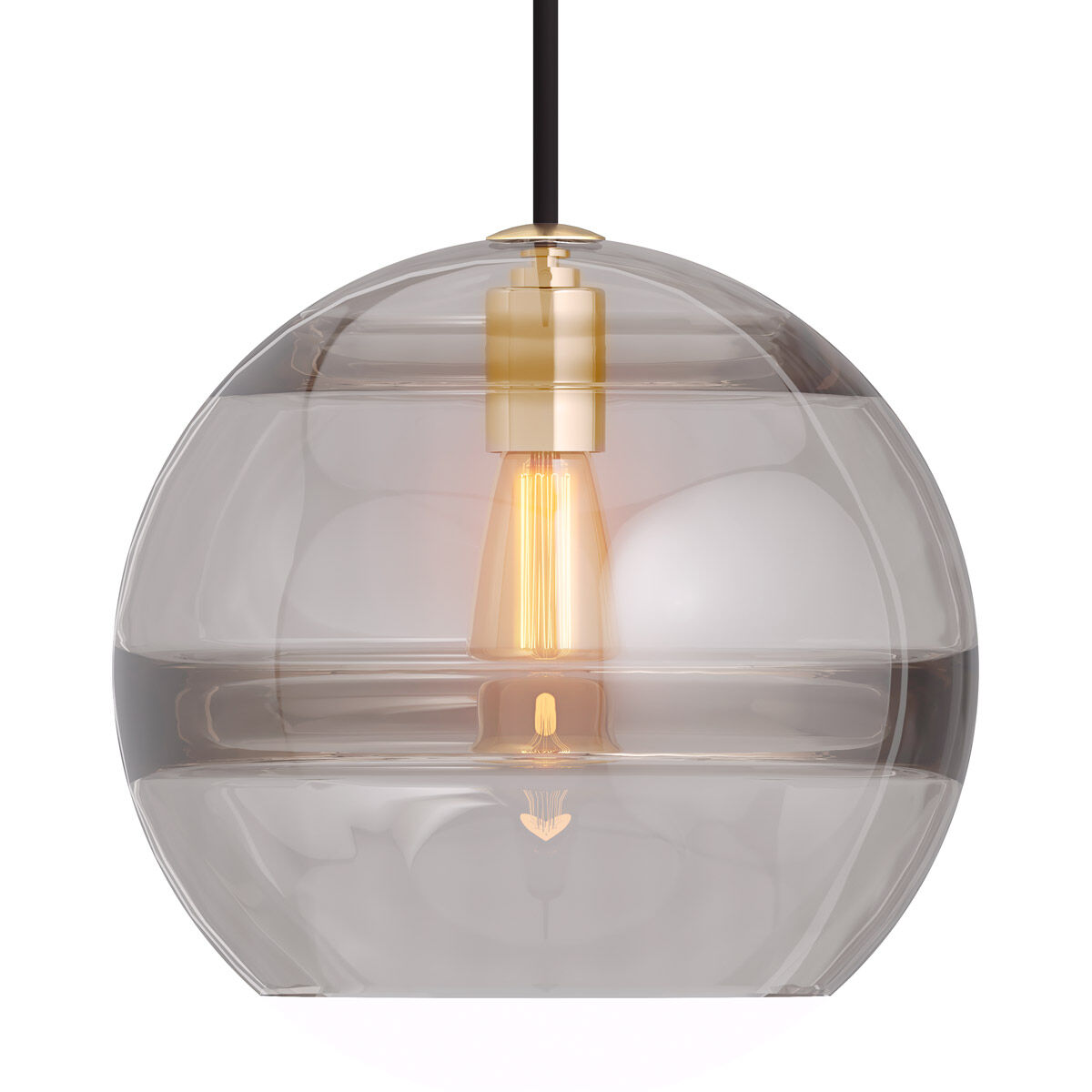 Sean Lavin Sedona 12.4 inch Aged Brass Pendant Ceiling Light in Incandescent, Transparent Smoke Glass