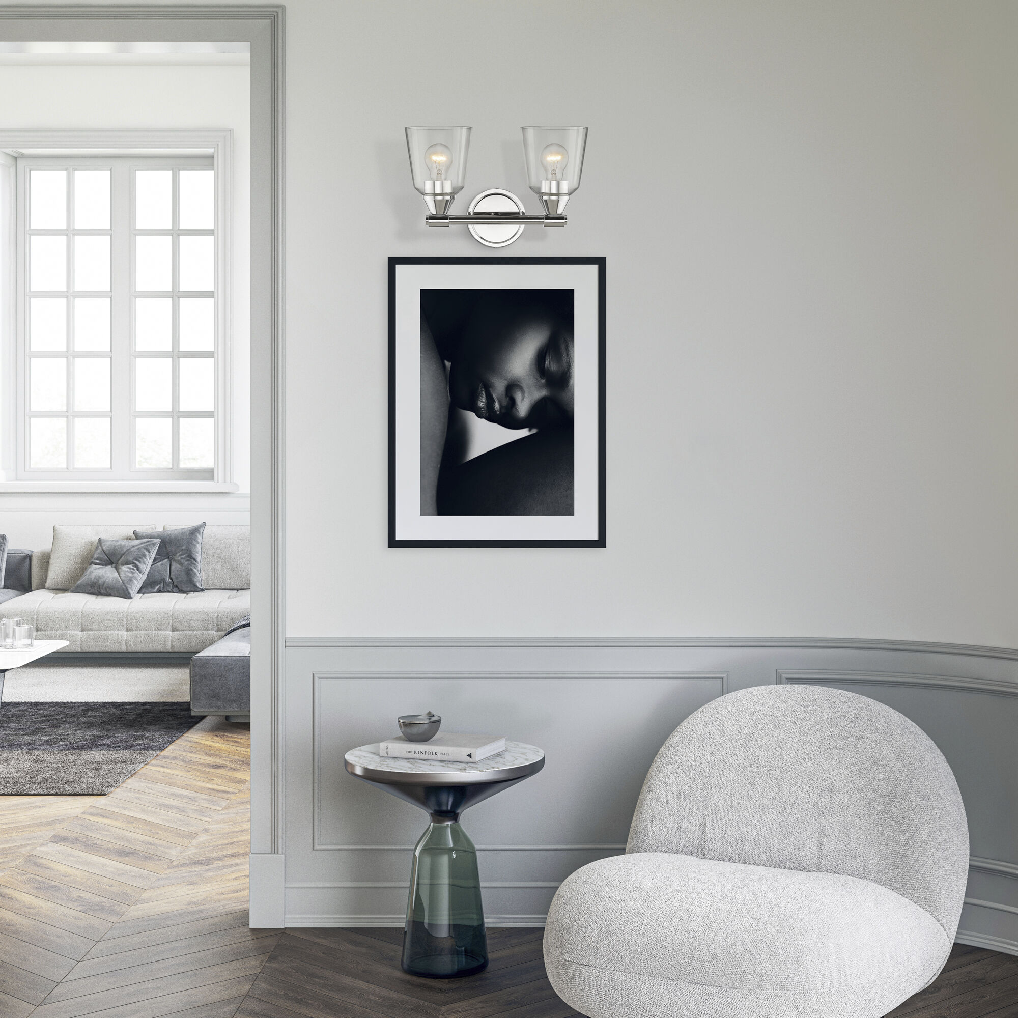 Catania 2 Light 14 inch Polished Chrome Vanity Sconce Wall Light