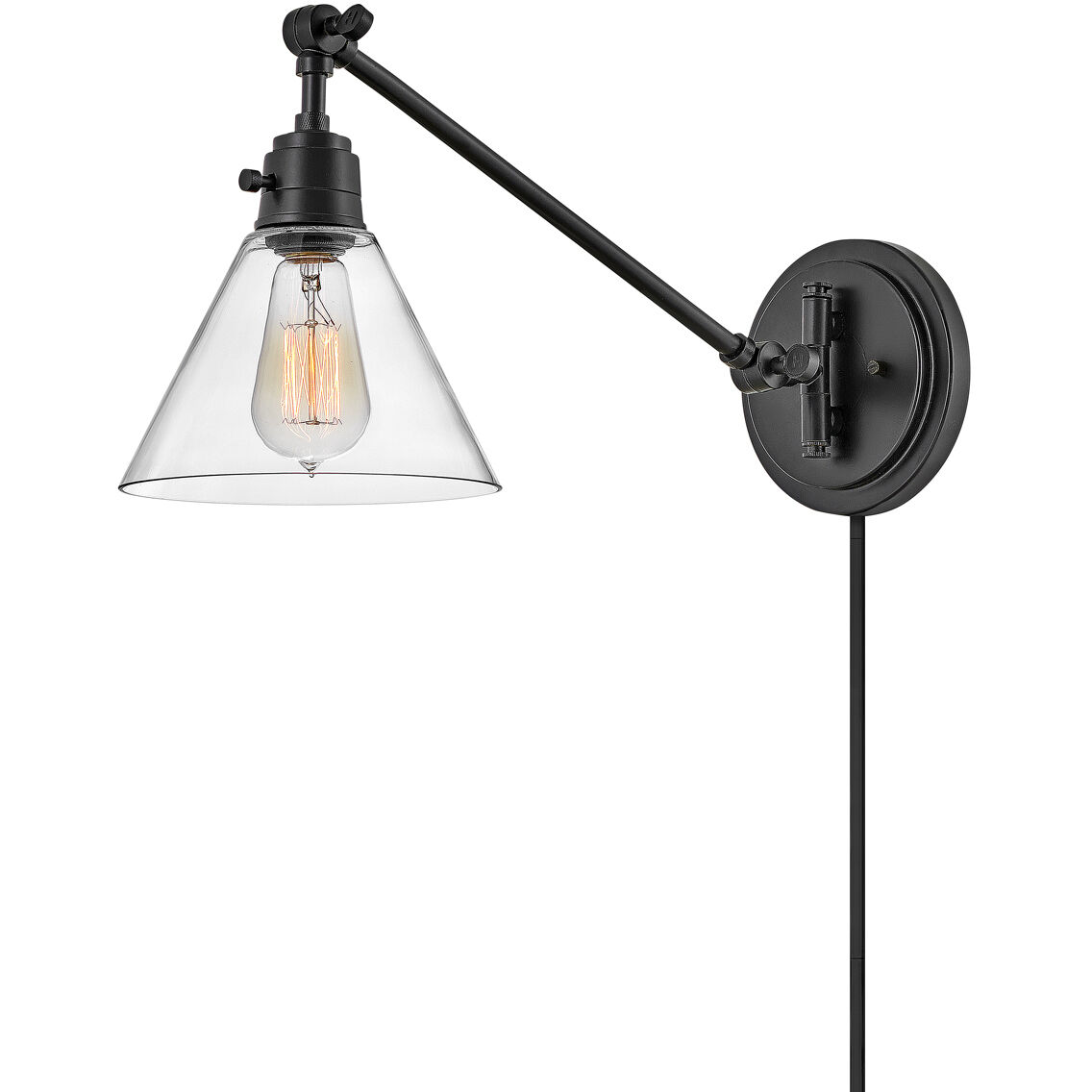 Arti 1 Light 7.75 inch Black Indoor Wall Sconce Wall Light in Black / Clear