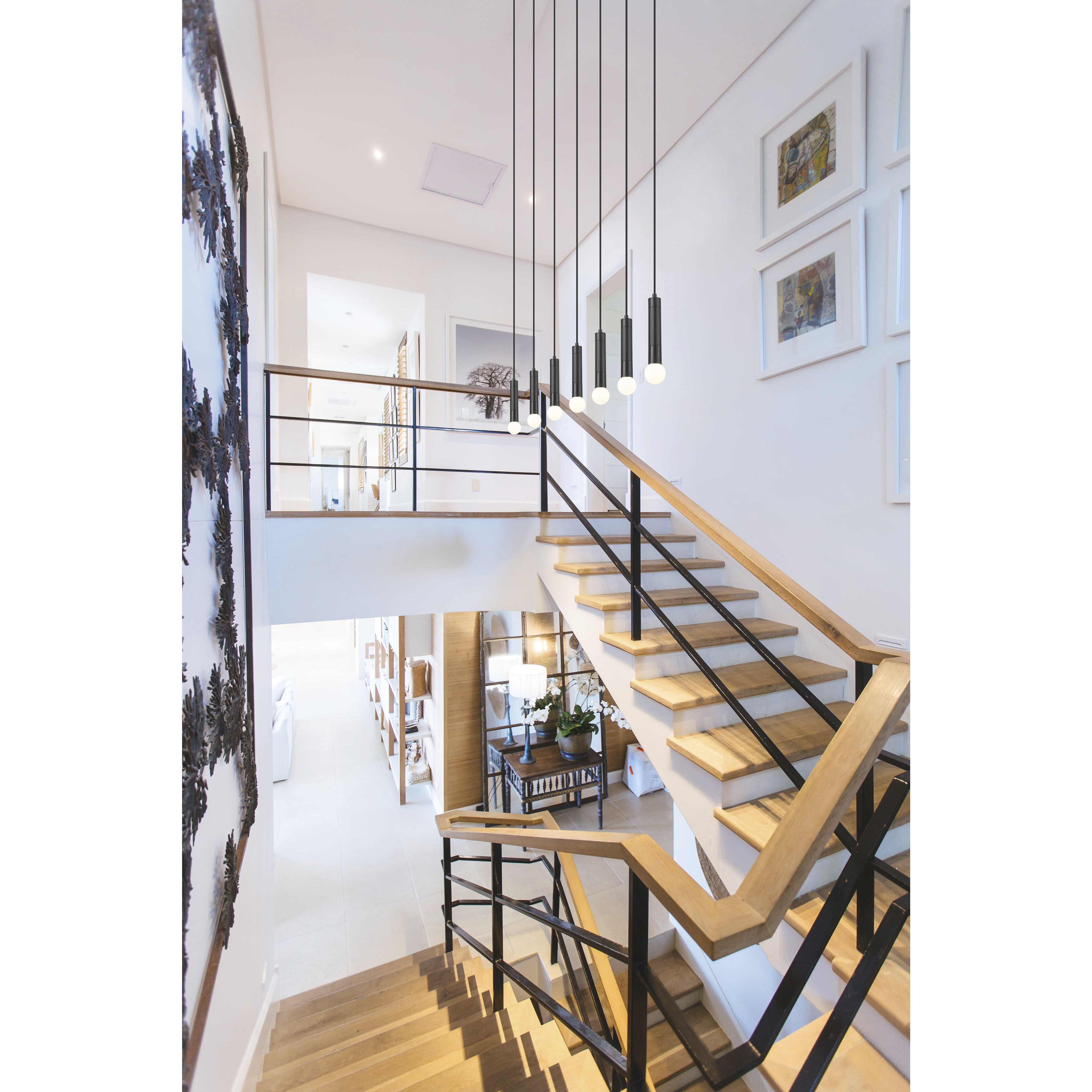 Stari Linear Chandelier Ceiling Light in Matte Black