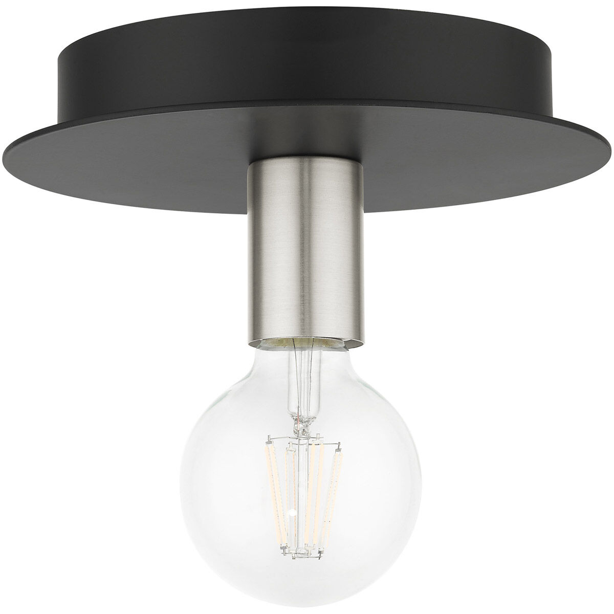 Hillview 1 Light 8 inch Black Flush Mount Ceiling Light