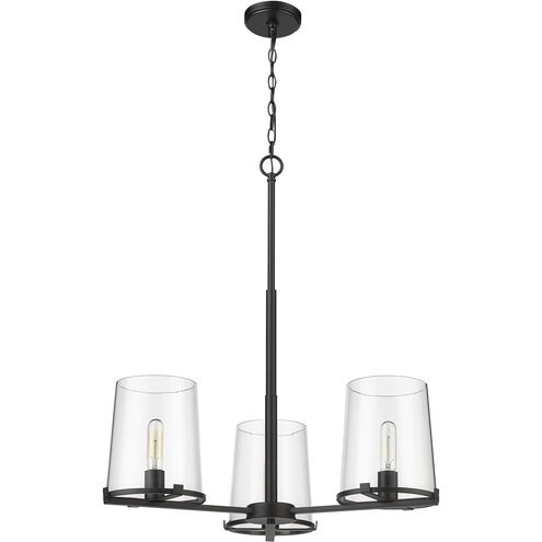 Callista 3 Light 28 inch Matte Black Chandelier Ceiling Light