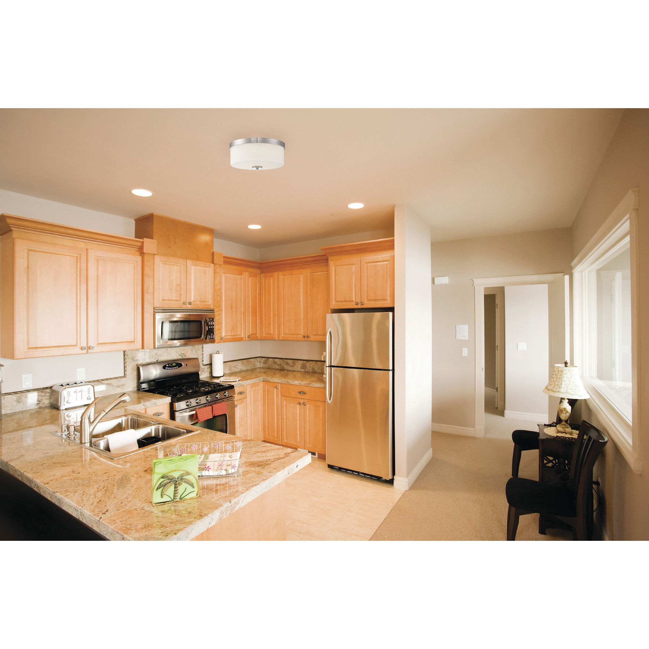 Denver 2 Light 13.63 inch Polished Nickel Flush Mount Ceiling Light