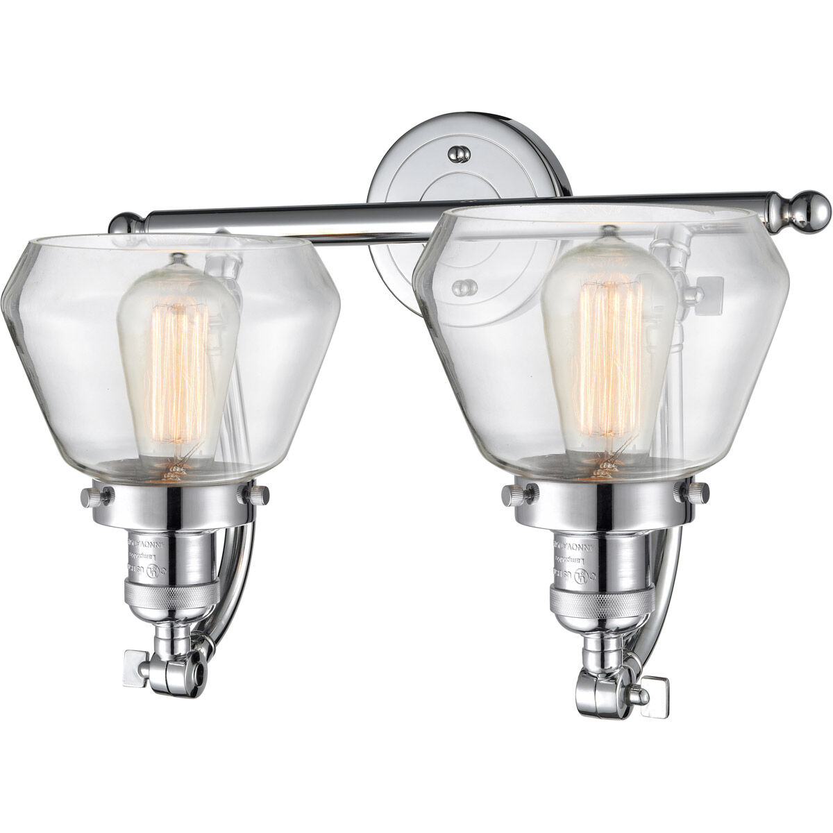 Franklin Restoration Fulton LED 18 inch Polished Chrome Bath Vanity Light Wall Light in Clear Glass, Franklin Restoration