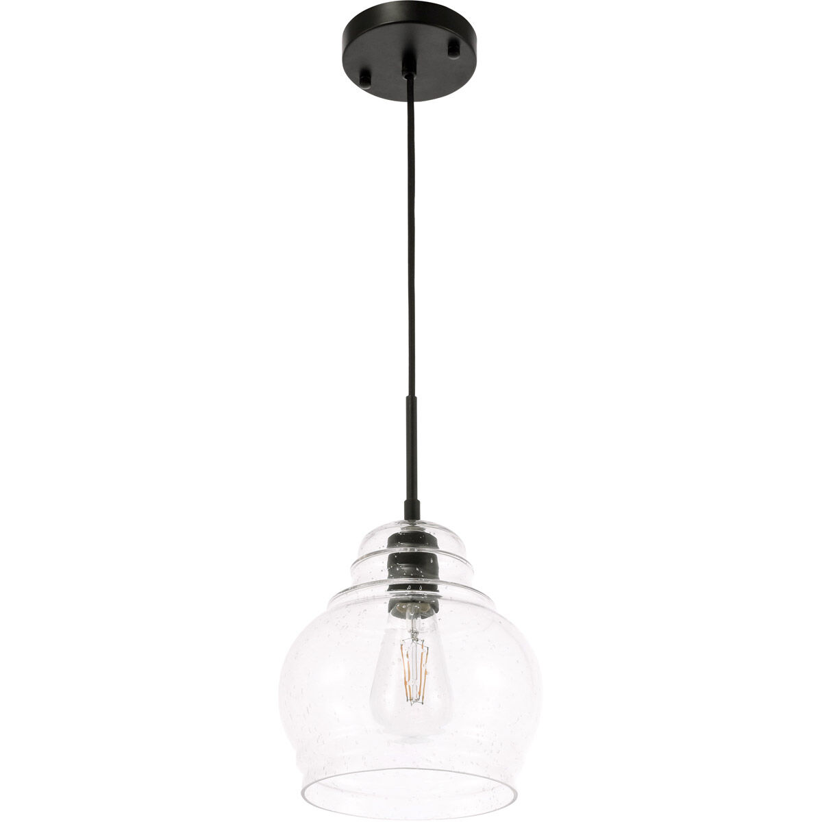 Pierce 1 Light 8 inch Black Pendant Ceiling Light
