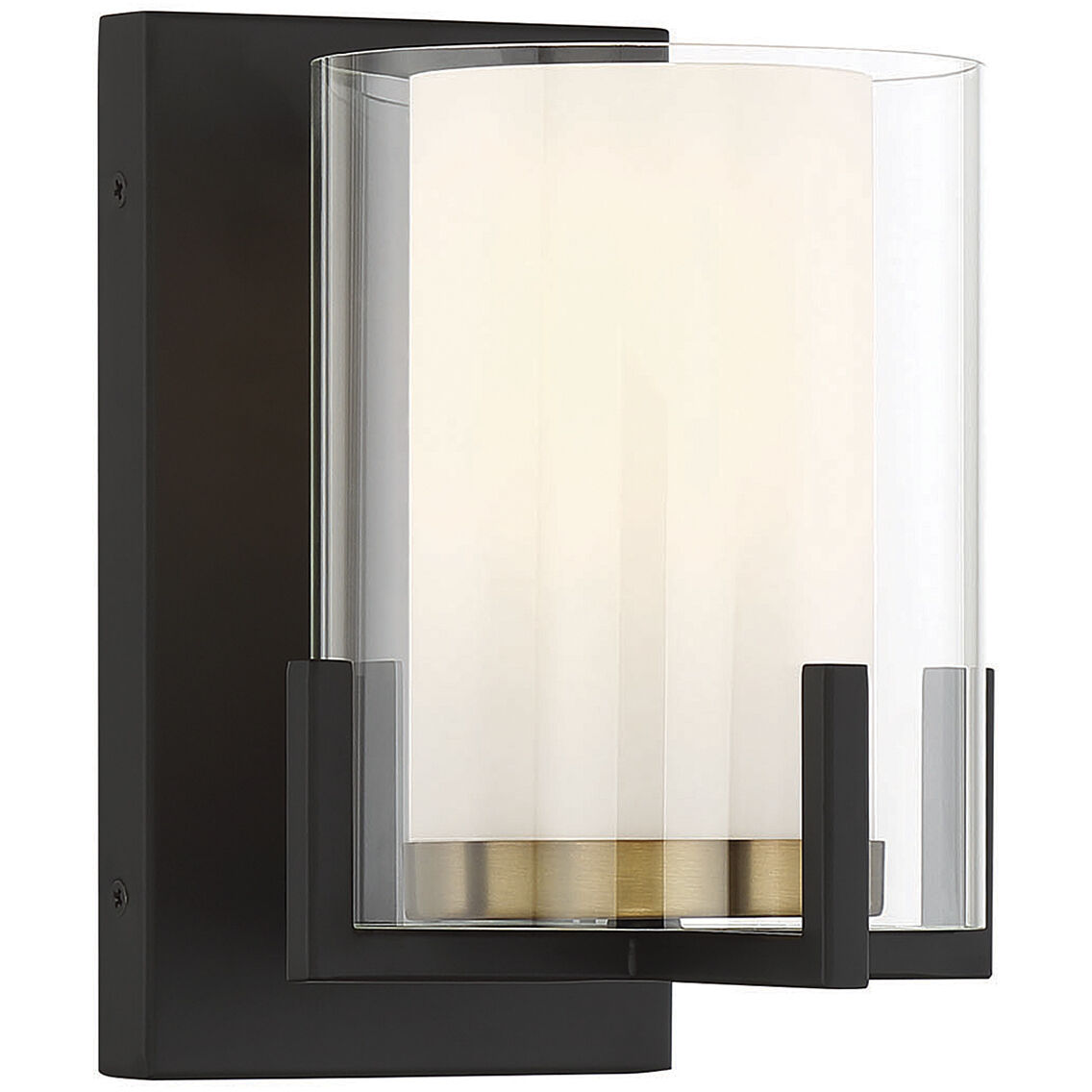Eaton 1 Light 6 inch Black with Warm Brass Accents Wall Sconce Wall Light