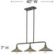 Rigby 3 Light 40 inch Buckeye Bronze with Heritage Brass Indoor Linear Chandelier Ceiling Light