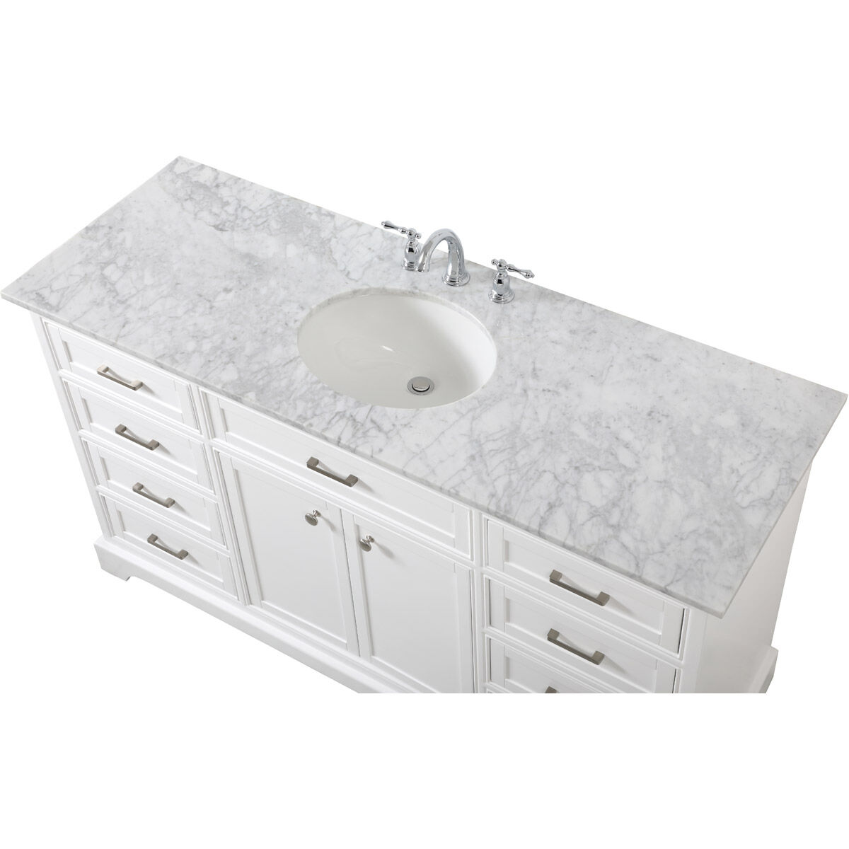 Americana 60 X 22 X 35 inch White Vanity Sink Set