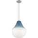 Pacific 1 Light 14 inch Brushed Nickel Pendant Ceiling Light