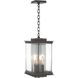 Kingston 4 Light 9.6 inch Coastal Oil Rub Bronze and Trans Vintage Platinum Outdoor Lantern, Large - Open Box