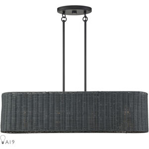 Weavington 4 Light 36 inch Black Linear Chandelier Ceiling Light, Large