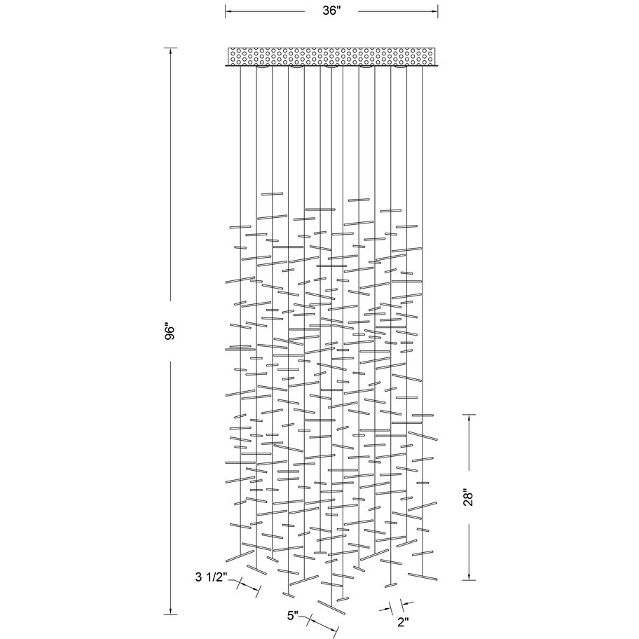 Spettro 13 Light 36 inch Polished Chrome Chandelier Ceiling Light