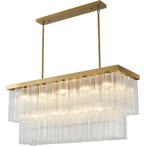 Canada 14 Light 48 inch Satin Brass Chandelier Ceiling Light