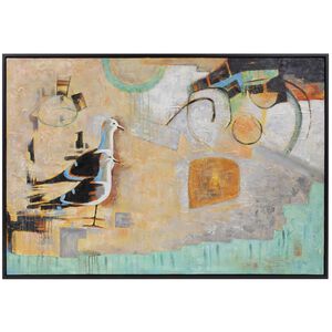 Day At The Beach 61.75 X 41.75 inch Hand Painted Canvas