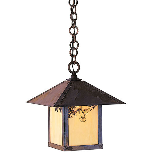 Evergreen 1 Light 12 inch Rustic Brown Pendant Ceiling Light in White Opalescent, T-Bar Overlay