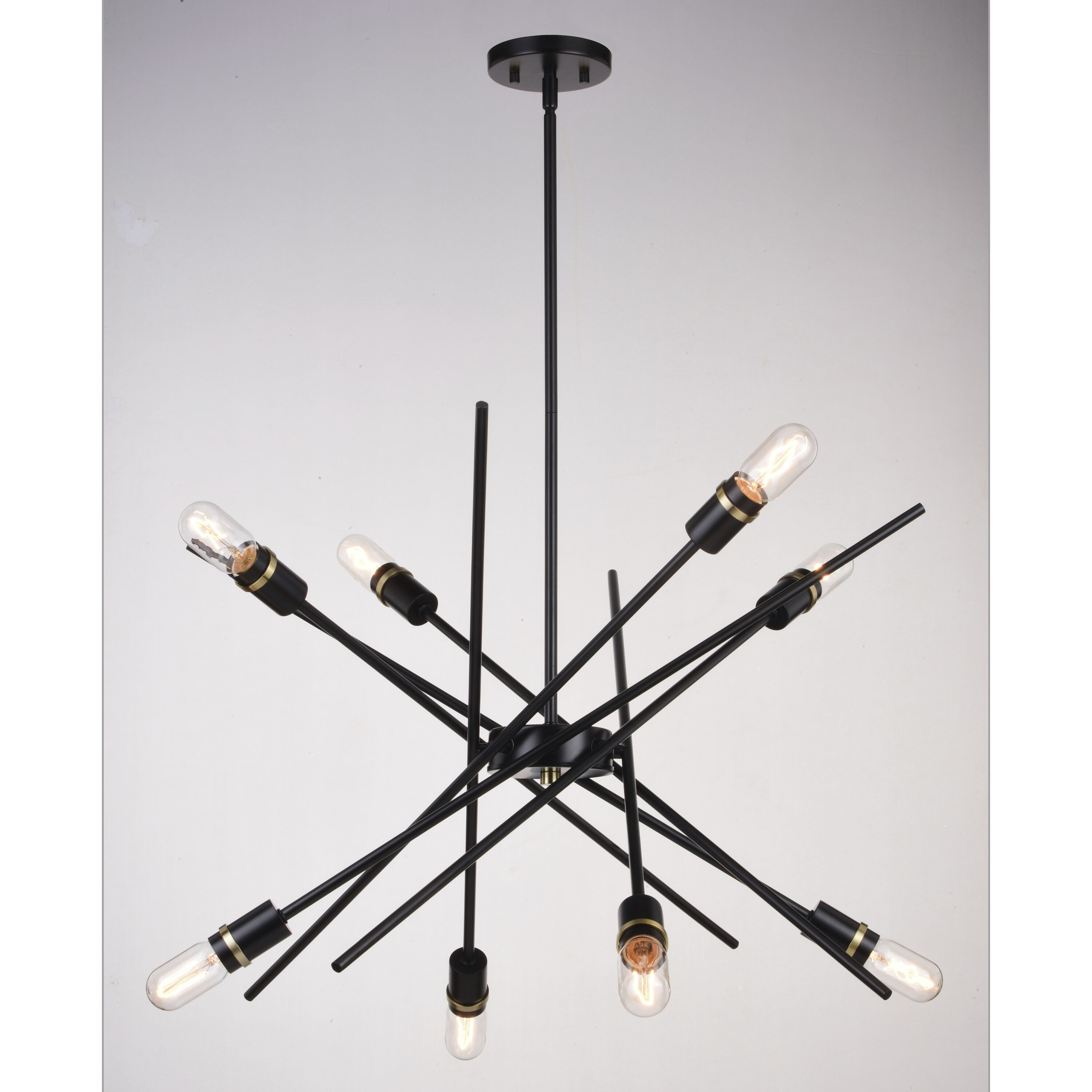 Halsted LED 29.25 inch Black and Satin Brass Pendant Ceiling Light in 8