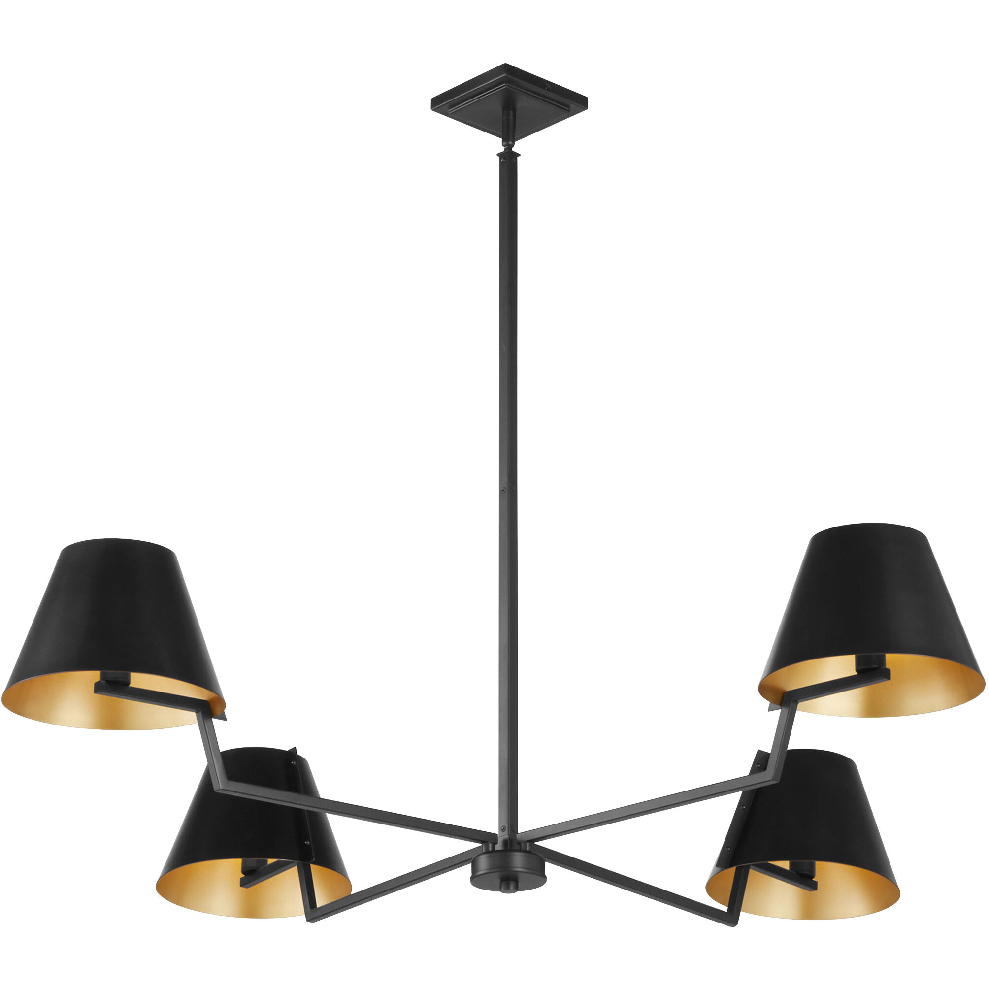 Bliss 4 Light 48 inch Matte Black Chandelier Ceiling Light