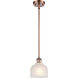 Ballston Dayton LED 6 inch Antique Copper Pendant Ceiling Light in White Glass, Ballston