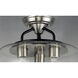 Goblet 3 Light 13.5 inch Black and Satin Nickel Semi-Flush Mount Ceiling Light