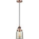 Franklin Restoration Bell LED 5 inch Antique Copper Mini Pendant Ceiling Light in Silver Plated Mercury