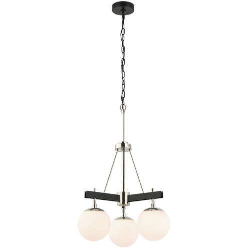 Allie 3 Light 18 inch Black and Polished Nickel Chandelier Ceiling Light