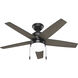 Bardot 44 inch Matte Black with Matte Black/Greyed Walnut Blades Ceiling Fan