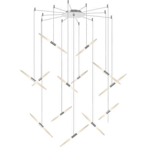 Ballet LED 27.25 inch Bright Satin Aluminum Chandelier Ceiling Light