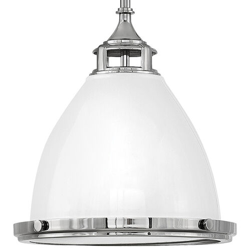 Amelia 1 Light 13 inch Polished White with Polished Nickel Indoor Mini Pendant Ceiling Light
