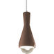 Radiance Collection LED 5 inch Concrete with Antique Brass Pendant Ceiling Light