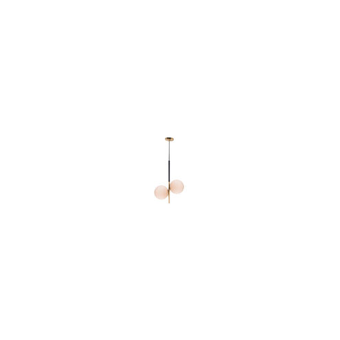 Vesper 2 Light 10 inch Satin Brass/Black Single Pendant Ceiling Light
