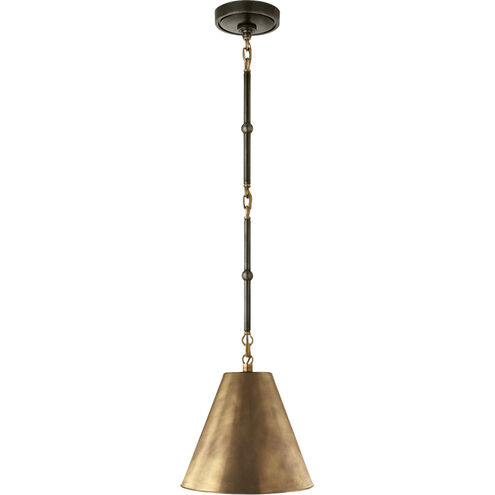 Thomas O'Brien Goodman 1 Light 10 inch Bronze with Antique Brass Hanging Shade Ceiling Light in Hand-Rubbed Antique Brass, Bronze and Hand-Rubbed Antique Brass, Petite