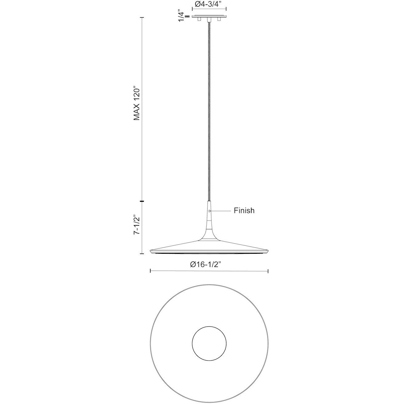 Disc Pendant Ceiling Light in White