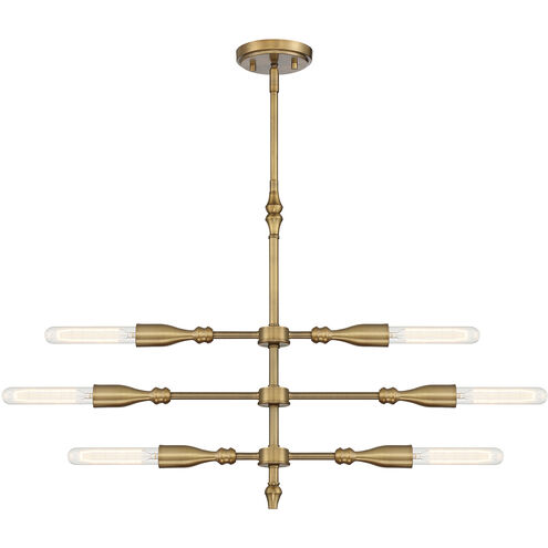 Louise 6 Light 28.5 inch Old Satin Brass Island Light Ceiling Light