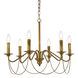 Westley 6 Light 24 inch Brass Pendant Ceiling Light