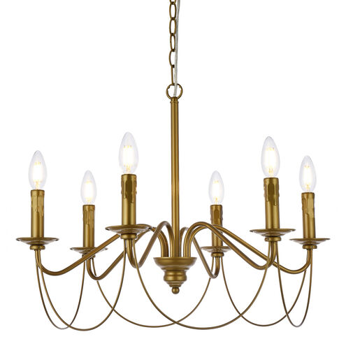 Westley 6 Light 24 inch Brass Pendant Ceiling Light