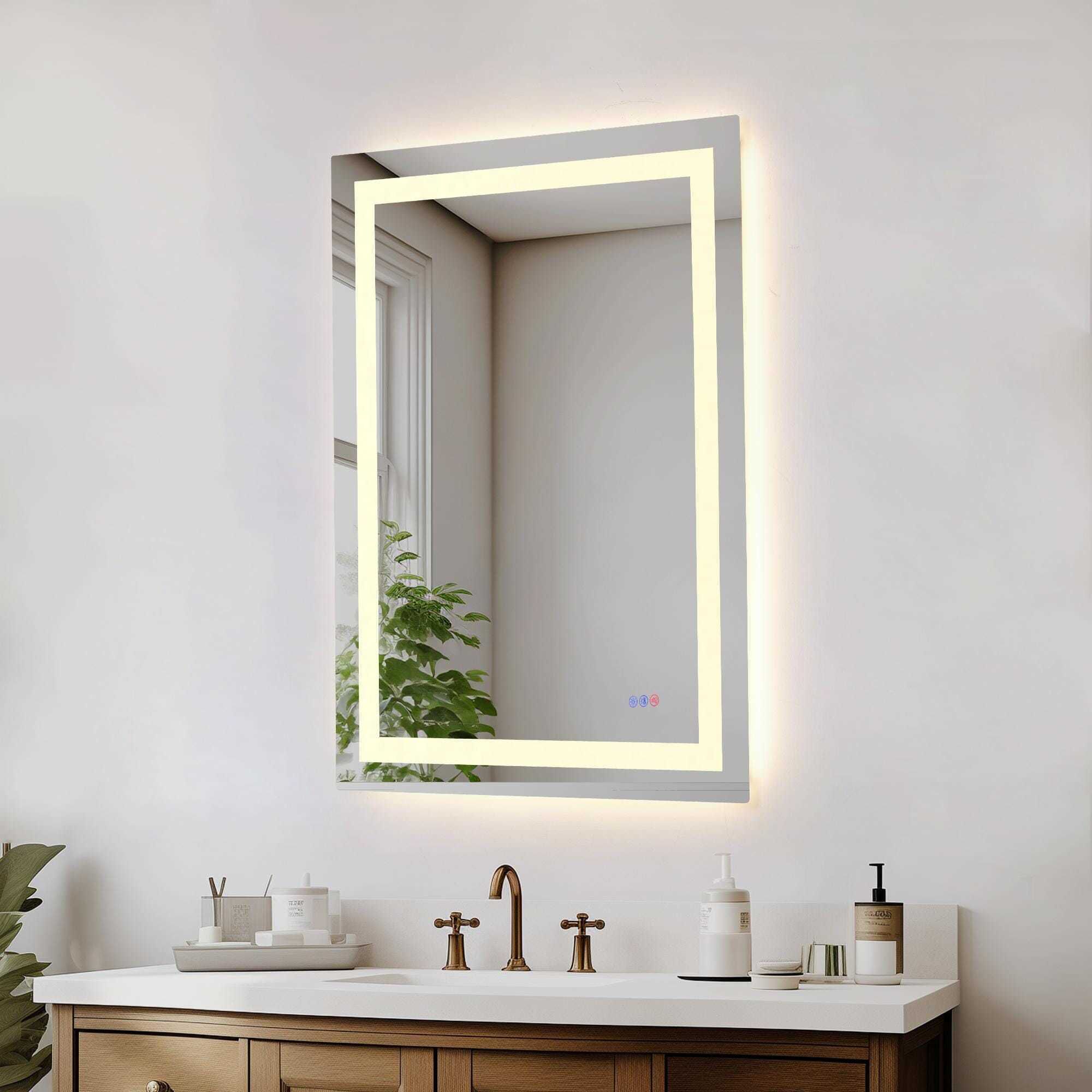 Riven 40 X 30 inch White LED Mirror